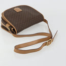 CELINE Macadam Canvas Shoulder Bag PVC Leather Brown Gold Auth ka4537-7