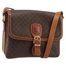 CELINE Macadam Canvas Shoulder Bag PVC Leather Brown Gold Auth ka4540A-1