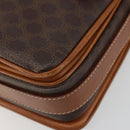 CELINE Macadam Canvas Shoulder Bag PVC Leather Brown Gold Auth ka4540A-9