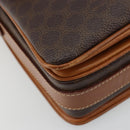 CELINE Macadam Canvas Shoulder Bag PVC Leather Brown Gold Auth ka4540A-14