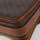 CELINE Macadam Canvas Shoulder Bag PVC Leather Brown Gold Auth ka4540A-15