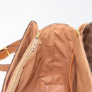 CELINE Macadam Canvas Shoulder Bag PVC Leather Brown Gold Auth ka4540A-20