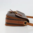 CELINE Macadam Canvas Shoulder Bag PVC Leather Brown Gold Auth ka4540A-3