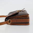 CELINE Macadam Canvas Shoulder Bag PVC Leather Brown Gold Auth ka4540A-4