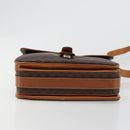 CELINE Macadam Canvas Shoulder Bag PVC Leather Brown Gold Auth ka4540A-5