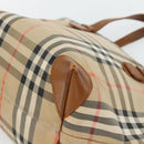 Burberry Nova Check Handtasche Canvas Beige Gold Authentisch ka4541-12