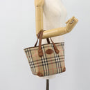 Burberry Nova Check Handtasche Canvas Beige Gold Authentisch ka4541-20