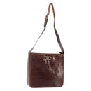 Salvatore Ferragamo Shoulder Bag Leather Brown Gold Auth ka4542-1