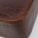 Salvatore Ferragamo Shoulder Bag Leather Brown Gold Auth ka4542-11