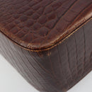 Salvatore Ferragamo Shoulder Bag Leather Brown Gold Auth ka4542-12