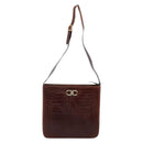 Salvatore Ferragamo Shoulder Bag Leather Brown Gold Auth ka4542-2
