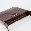 Salvatore Ferragamo Shoulder Bag Leather Brown Gold Auth ka4542-6