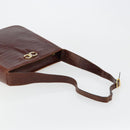 Salvatore Ferragamo Shoulder Bag Leather Brown Gold Auth ka4542-7