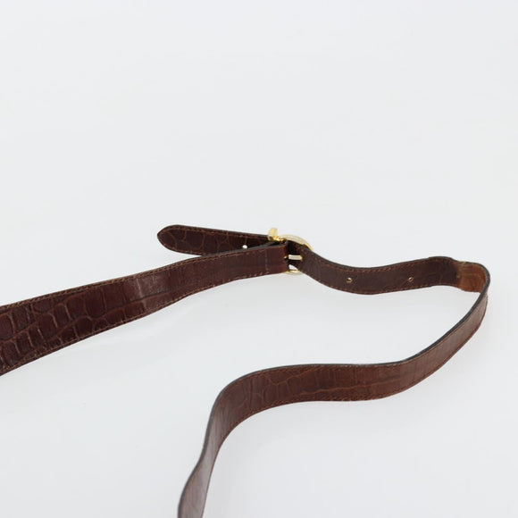 Salvatore Ferragamo Shoulder Bag Leather Brown Gold Auth ka4542