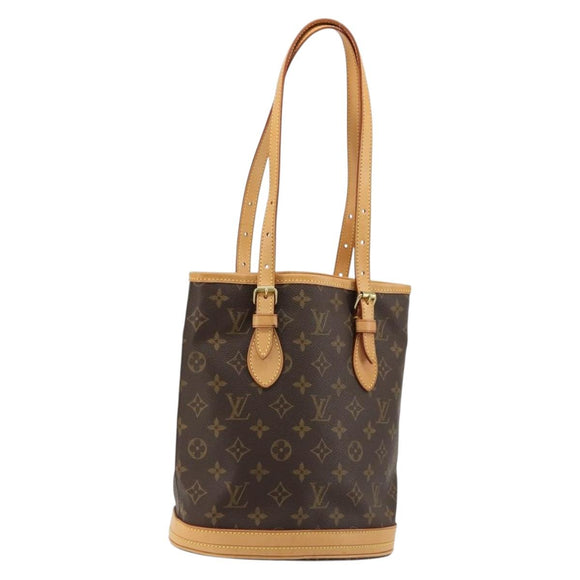 LOUIS VUITTON Monogram Bucket PM Shoulder Bag M42238 LV Auth ka4543
