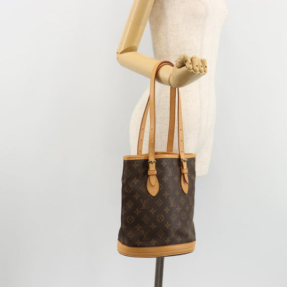 LOUIS VUITTON Monogram Bucket PM Shoulder Bag M42238 LV Auth ka4543