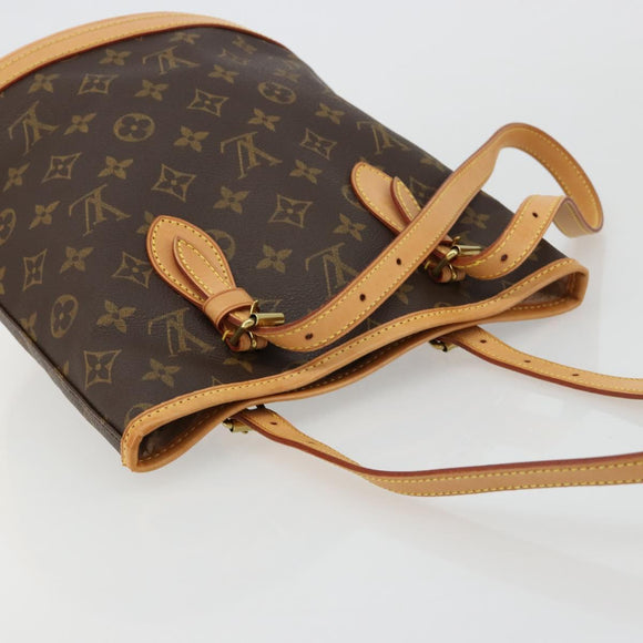 LOUIS VUITTON Monogram Bucket PM Shoulder Bag M42238 LV Auth ka4543