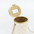 CHANEL Chain Shoulder Bag Lamb Skin White Gold CC Auth ka4545M-20