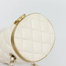 CHANEL Chain Shoulder Bag Lamb Skin White Gold CC Auth ka4545M-6
