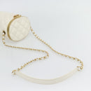 CHANEL Chain Shoulder Bag Lamb Skin White Gold CC Auth ka4545M-7