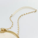 CHANEL Chain Shoulder Bag Lamb Skin White Gold CC Auth ka4545M-14