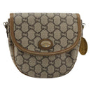 GUCCI GG Plus Supreme Shoulder Bag PVC Beige Gold Auth ka4547-13