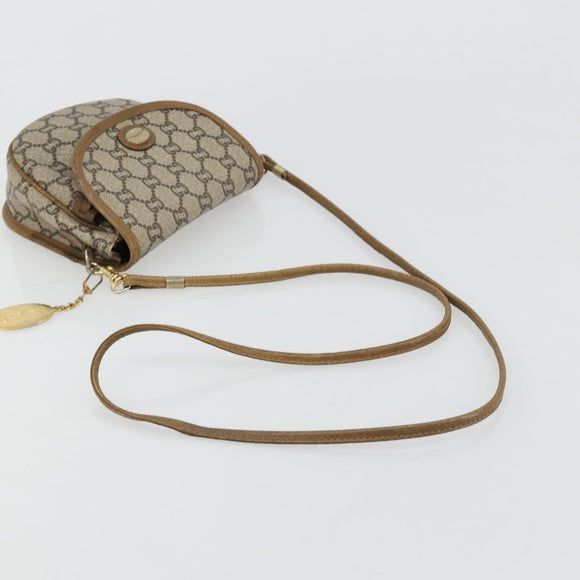 GUCCI GG Plus Supreme Shoulder Bag PVC Beige Gold Auth ka4547