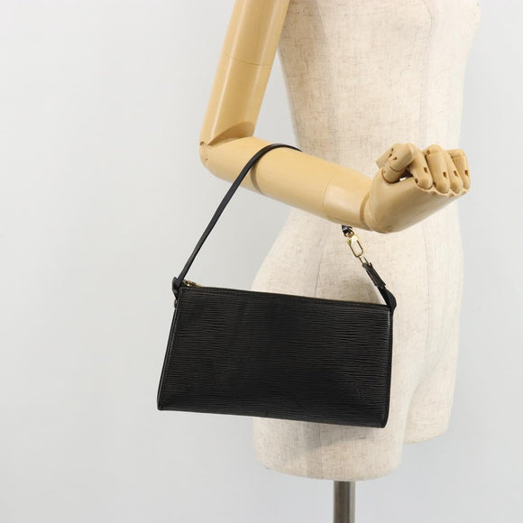 LOUIS VUITTON Epi Pochette Accessoires Accessory Pouch Black M52982 Auth ka4548A