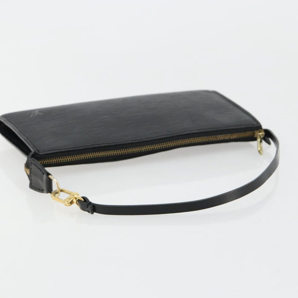 LOUIS VUITTON Epi Pochette Accessoires Accessory Pouch Black M52982 Auth ka4548A