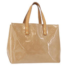 LOUIS VUITTON Monogram Vernis Reade PM Hand Bag Beige M91334 LV Auth ka455-1