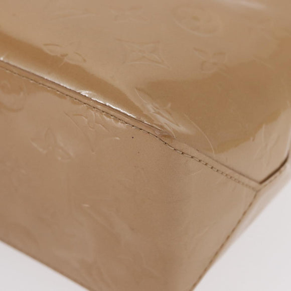 LOUIS VUITTON Monogram Vernis Reade PM Hand Bag Beige M91334 LV Auth ka455
