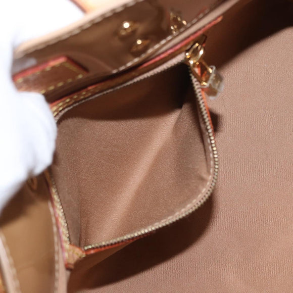 LOUIS VUITTON Monogram Vernis Reade PM Hand Bag Beige M91334 LV Auth ka455