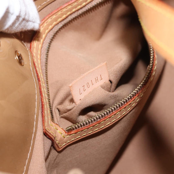 LOUIS VUITTON Monogram Vernis Reade PM Hand Bag Beige M91334 LV Auth ka455