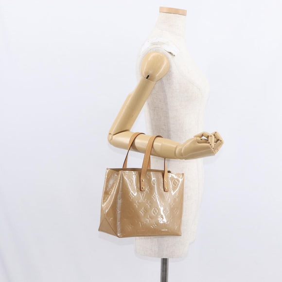 LOUIS VUITTON Monogram Vernis Reade PM Hand Bag Beige M91334 LV Auth ka455