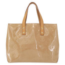 LOUIS VUITTON Monogram Vernis Reade PM Hand Bag Beige M91334 LV Auth ka455-2