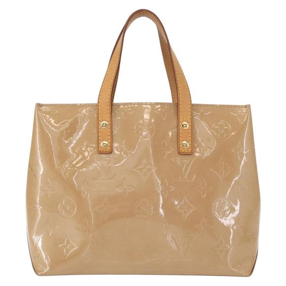 LOUIS VUITTON Monogram Vernis Reade PM Hand Bag Beige M91334 LV Auth ka455