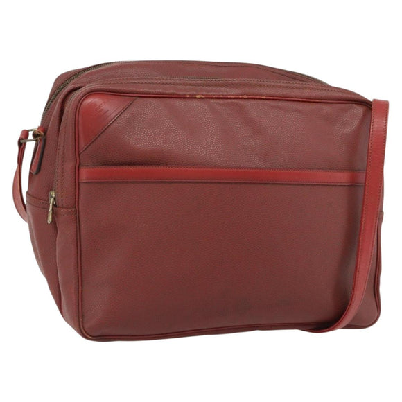 LOUIS VUITTON Challenge Cup Reporter Shoulder Bag Leather Red LV Auth ka4551