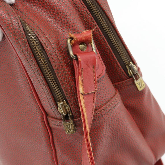 LOUIS VUITTON Challenge Cup Reporter Shoulder Bag Leather Red LV Auth ka4551