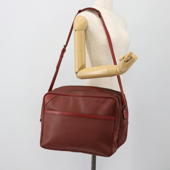 LOUIS VUITTON Challenge Cup Reporter Shoulder Bag Leather Red LV Auth ka4551