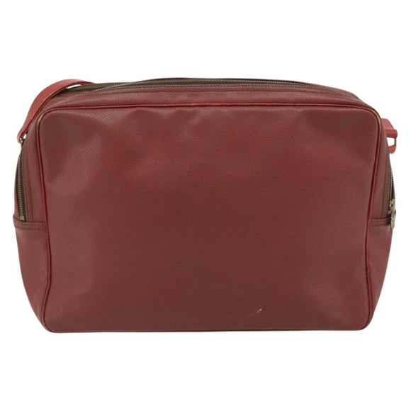 LOUIS VUITTON Challenge Cup Reporter Shoulder Bag Leather Red LV Auth ka4551