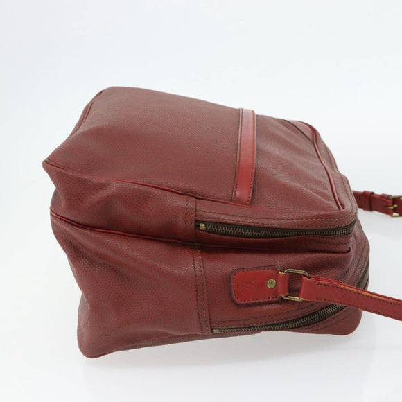 LOUIS VUITTON Challenge Cup Reporter Shoulder Bag Leather Red LV Auth ka4551
