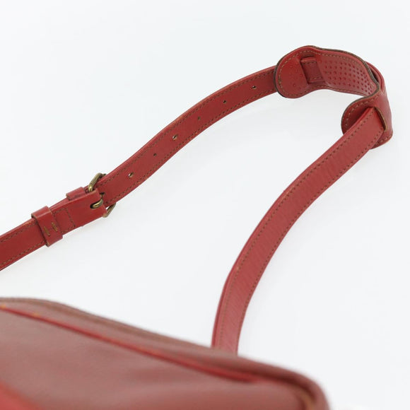 LOUIS VUITTON Challenge Cup Reporter Shoulder Bag Leather Red LV Auth ka4551