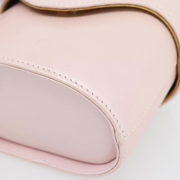 Gianni Versace Vanity Hand Bag Leather 2way Pink Gold Auth ka4553