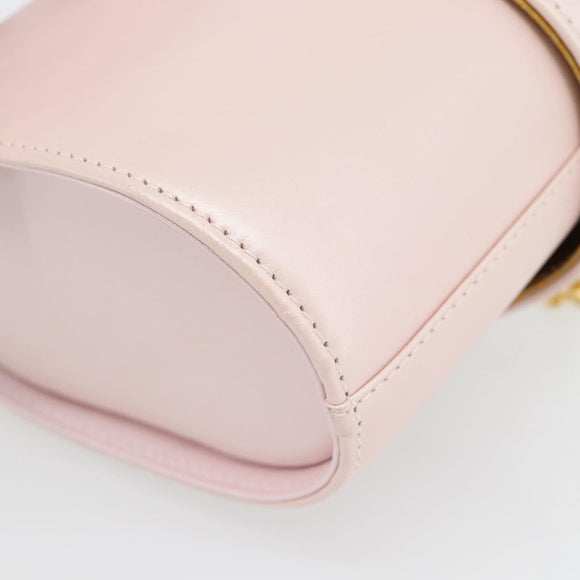 Gianni Versace Vanity Hand Bag Leather 2way Pink Gold Auth ka4553