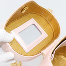 Gianni Versace Vanity Hand Bag Leather 2way Pink Gold Auth ka4553-10