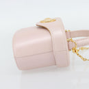 Gianni Versace Vanity Hand Bag Leather 2way Pink Gold Auth ka4553-4