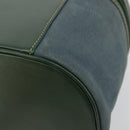 LOEWE Velazquez Hand Bag Suede Green Gold Auth ka4554A-15