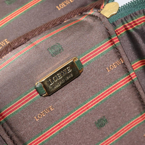 LOEWE Velazquez Hand Bag Suede Green Gold Auth ka4554A