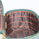 LOEWE Velazquez Hand Bag Suede Green Gold Auth ka4554A-18
