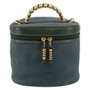 LOEWE Velazquez Hand Bag Suede Green Gold Auth ka4554A-13